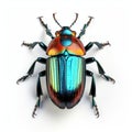 Colorful 3d Rendered Beetle On White Isolated Background With Eerie Symbolism Royalty Free Stock Photo