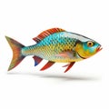 Colorful 3d Rendered Fish With Solapunk And Carnivalcore Aesthetics