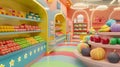 Colorful 3D Rendered Fruit Store Interior Generative AI Royalty Free Stock Photo