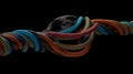 Colorful 3D Rendered Twisted Paracord with Clipping Path