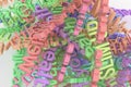 Colorful 3D rendering. Abstract CGI typography, bunch of health