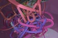 Colorful 3D rendering. Illustrations of CGI composition, bunch of messy string, geometric for graphic design or wallpapers.