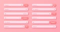 Colorful 3d search bar templates. Internet browser engine with search box, address bar and text field. UI design Royalty Free Stock Photo