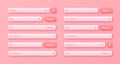 Colorful 3d search bar templates. Internet browser engine with search box, address bar and text field. UI design Royalty Free Stock Photo