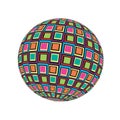 Colorful 3D Sguare Mosaic Render World Globe Vector Background Texture Illustration