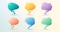 Colorful 3D Speech Bubbles for Modern Communication Graphics with Copy Space Royalty Free Stock Photo