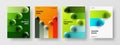 Colorful 3D spheres handbill concept set