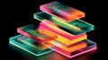 A colorful 3D structure composed of multiple stacked blocks. Each block has a different color and pattern, creating a visually Royalty Free Stock Photo