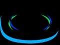 colorful text space template neon blue and green on black