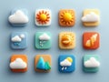 Colorful 3D Textured Weather Icons Set Royalty Free Stock Photo