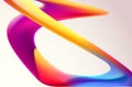 Colorful 3D twisted lines. Abstract geometric shapes on white background. Royalty Free Stock Photo