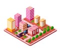 Colorful 3D isometric city Royalty Free Stock Photo