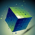 Colorful 3D vector abstract design template, squared complicated