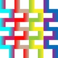 Colorful 3d zigzag isolated background. Vector