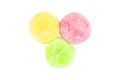 Colorful of daifuku dessert from japanese isolated