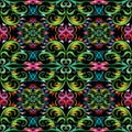 Colorful damask seamless pattern. Vector bright floral baroque b Royalty Free Stock Photo