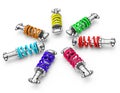 Colorful dampers Royalty Free Stock Photo
