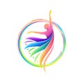 Colorful dance abstract logo template