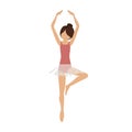 Colorful dancer pirouette fifth position