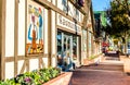 Colorful buildings with artwork in Solvang, California Royalty Free Stock Photo