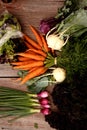 Colorful and Dark Display of Beautiful Fresh Organic and Sustainably Grown Vegetables From Local Farm Royalty Free Stock Photo