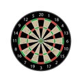 Colorful Dartboard - Textured Vector Illustration - Isolated On White Background