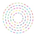 Colorful dashed random circles abstract background