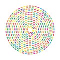 Colorful dashed random circles abstract background