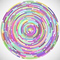 Colorful dashed random concentric circles abstract background