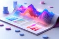 Colorful data visualization report with graphs and charts on a paper background Royalty Free Stock Photo