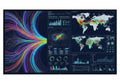 Colorful data visualization showcasing global information flow and trends Royalty Free Stock Photo