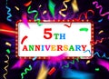 Colorful 5 date celebration background