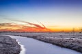 Colorful dawn over a winter landscape