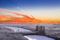 Colorful dawn over a winter landscape