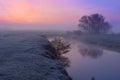 Colorful dawn on the river