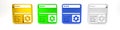Colorful Debugging icon isolated on white background. Debugging tool. Magnifying glass on bug programming. Testing and Royalty Free Stock Photo
