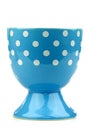 Colorful and decorated blue and white egg cup Royalty Free Stock Photo