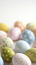 Colorful decorated Easter eggs arranged on a light background ready for the holiday celebration Royalty Free Stock Photo