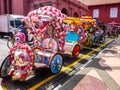 Colorful decorated Trishaws in Melaka