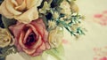 Colorful decoration artificial flower with vintage tone ,valentine day ,wedding card design ,Bouquet plastic rose flowers