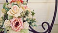 Colorful decoration artificial flower with vintage tone ,valentine day ,wedding card design ,Bouquet plastic rose flowers