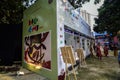 The colorful decoration of Fine art fair in the city of Kolkata. Royalty Free Stock Photo