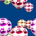 Colorful decorative birds on party balloons seamless pattern