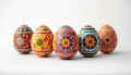 Colorful Decorative Easter Eggs in Floral Patterns Royalty Free Stock Photo