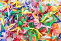 Colorful decorative gift ribbons as background