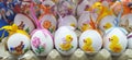 Colorful decorative ornamental handmade easter eggs for sale at farmer market Budapest Hungary