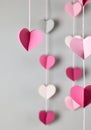 colorful decorative paper hearts