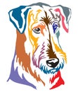 Colorful decorative portrait of Dog Airedale Terrier vector illustration