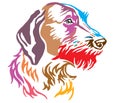 Colorful decorative portrait of Dog German Wirehaired Pointer vector illustration