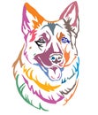 Colorful decorative portrait of Dog Shepherd 2 vector illustration Royalty Free Stock Photo